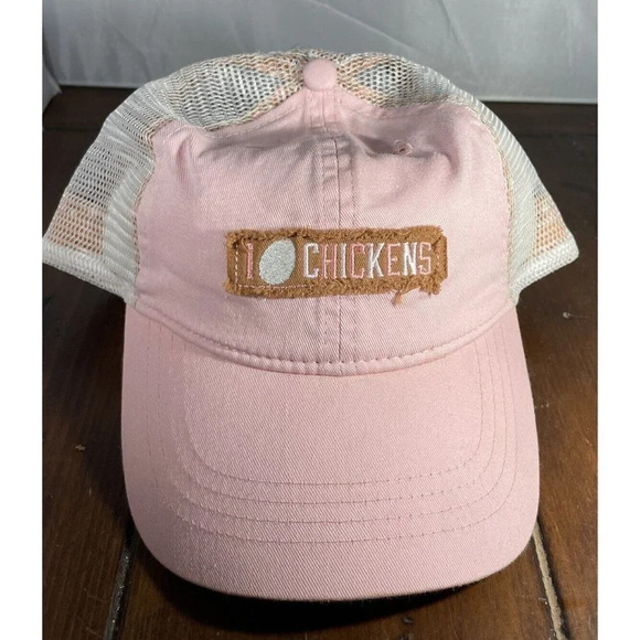 Embroidered I Egg Chickens Pink Hat Baseball Cap Farm‎ Snap Back NEW - Picture 1 of 4